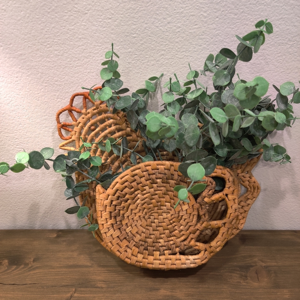 Vintage Woven Chicken Wall Hanging